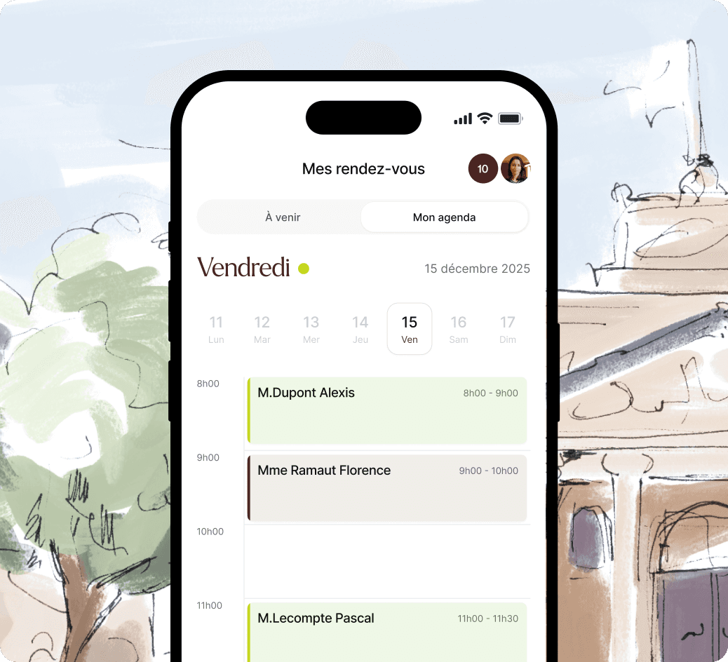Aperçu de l'application Causelis - Mes rendez-vous